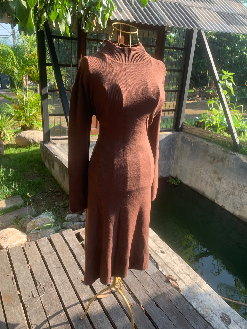 The Effortless Brown Sweater Dress