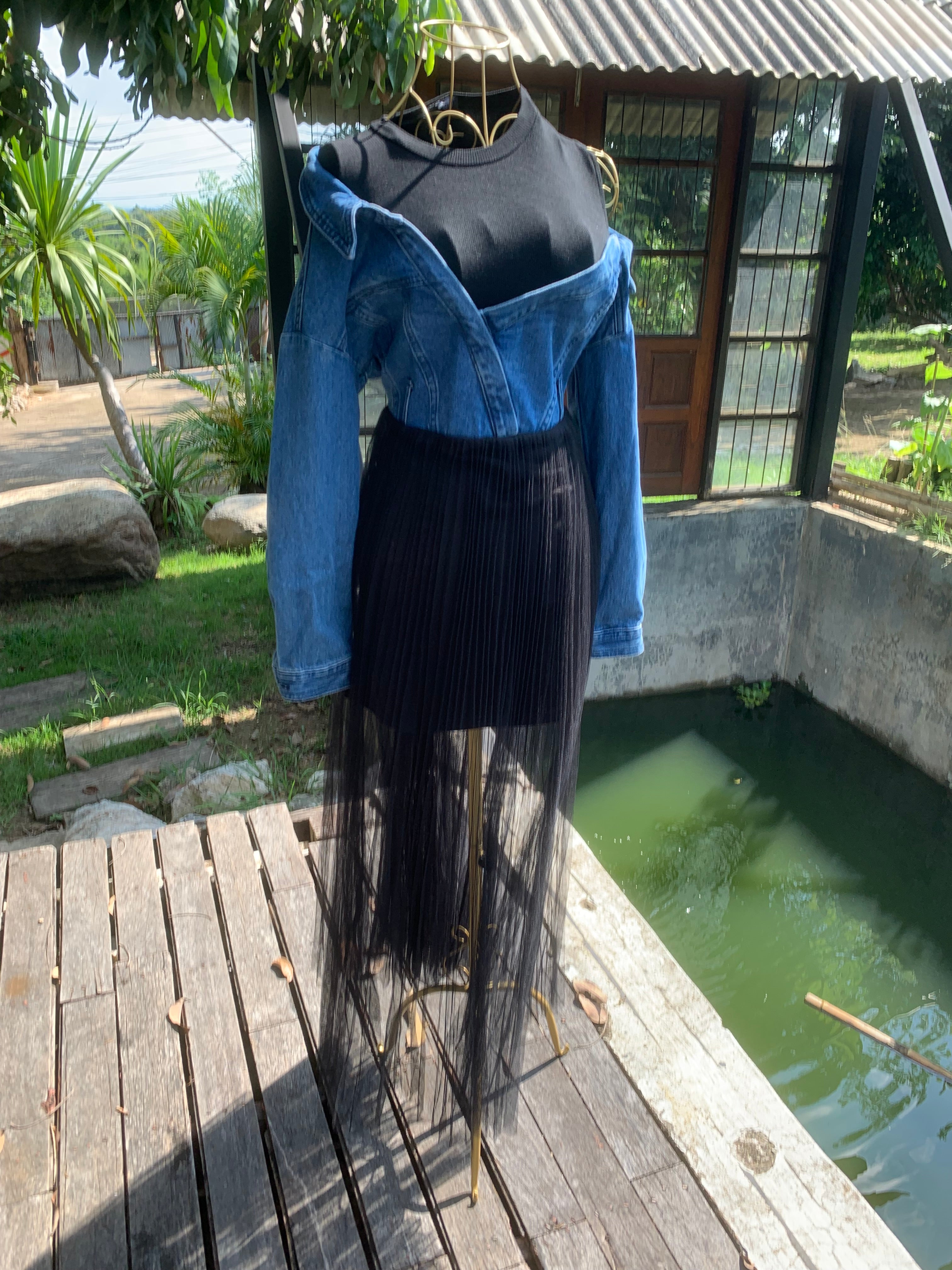 The Poet's Heart • Denim & Tulle Dress