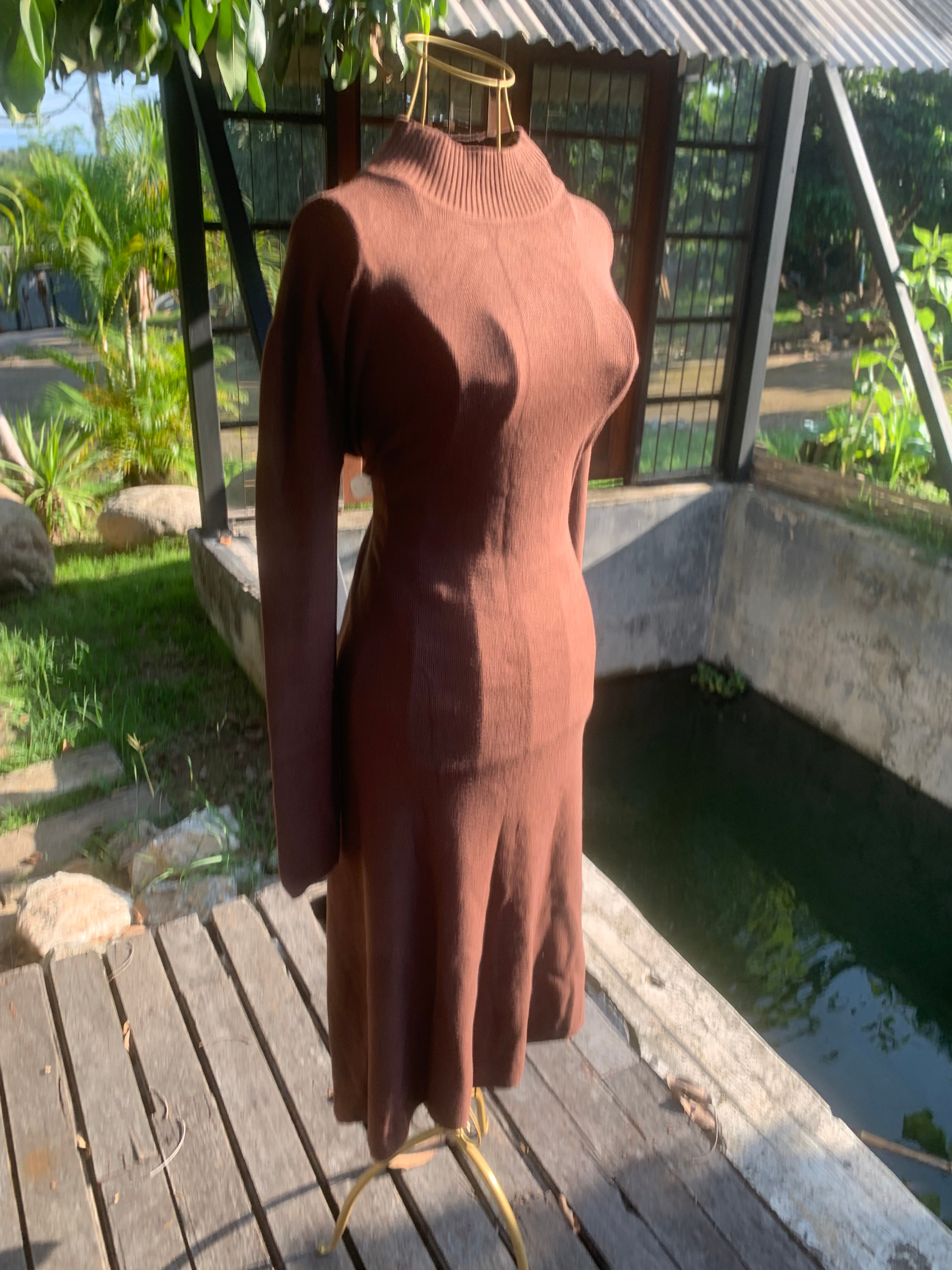 The Effortless Brown Sweater Dress